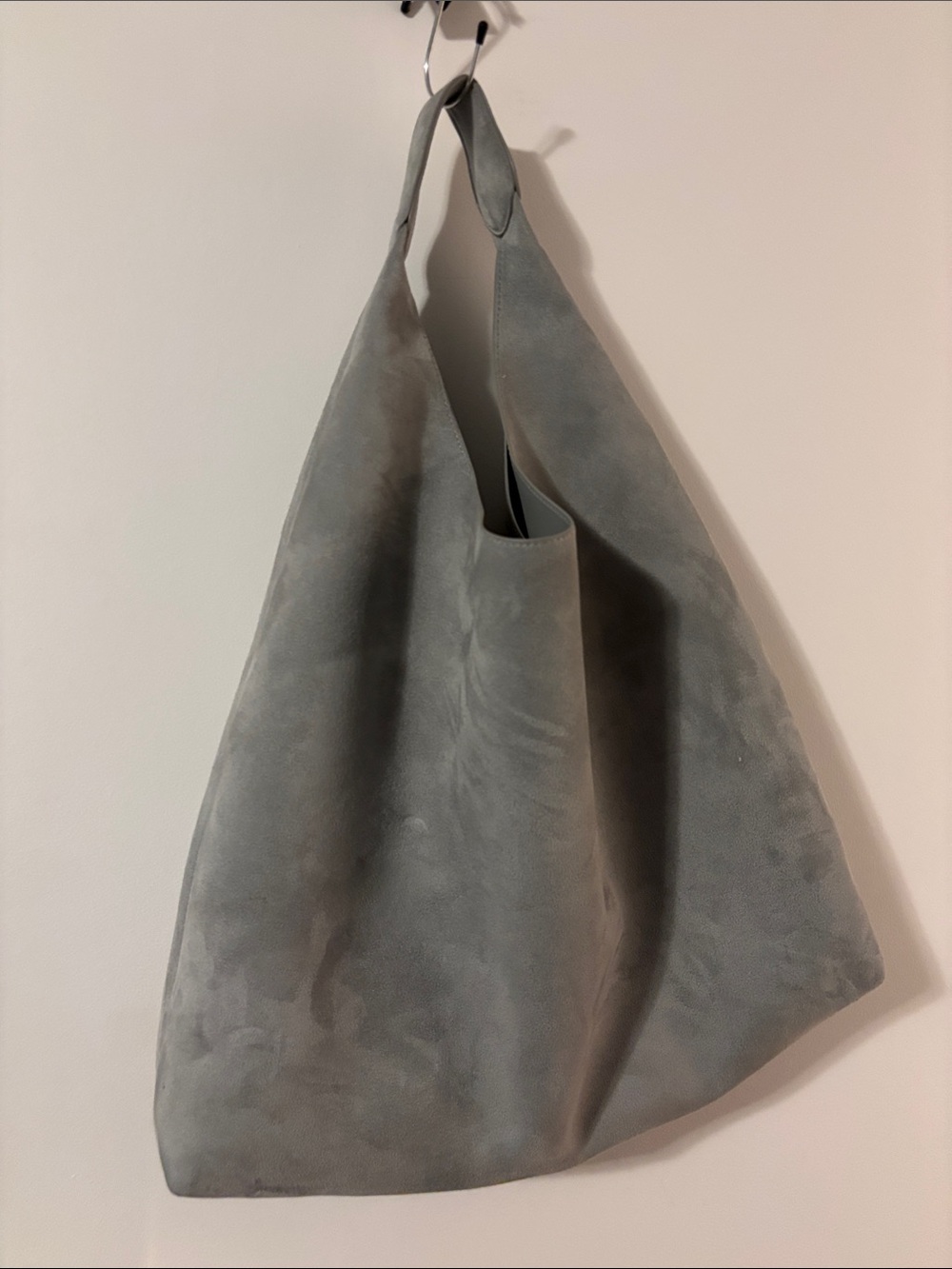 Gap Faux-Suede Oversized Tote Bag in Dusty Gray